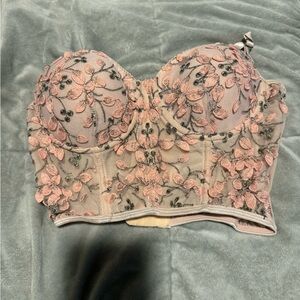 Floral Embroidered Bustier Top